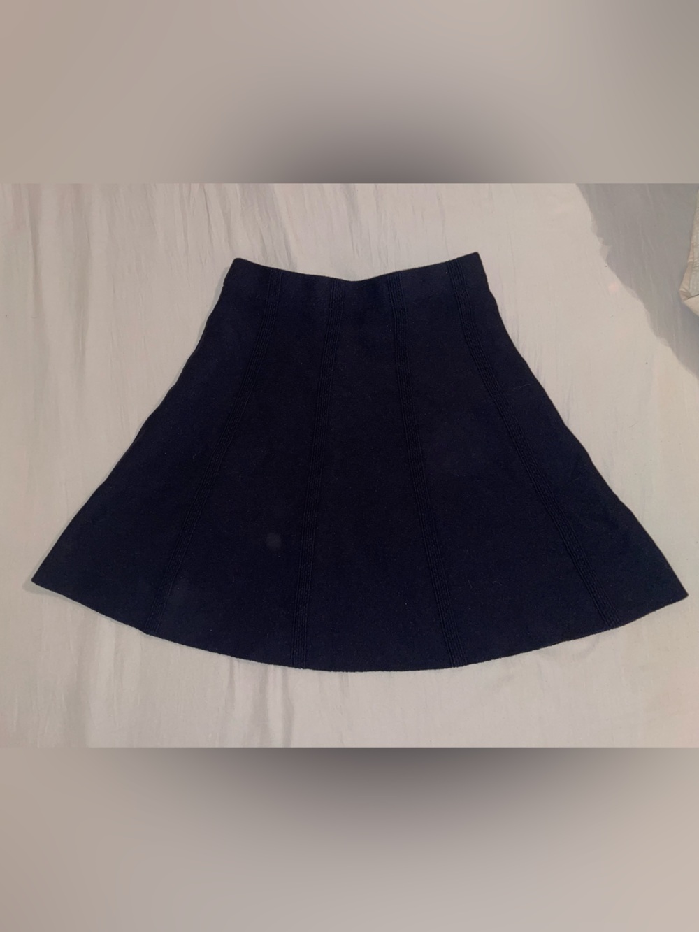 Zara Navy Circle Skater Skirt - Flared Knit